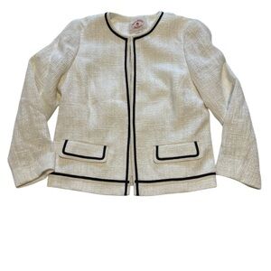 Brooks Brothers Tweed Blazer with Black Trim size 8